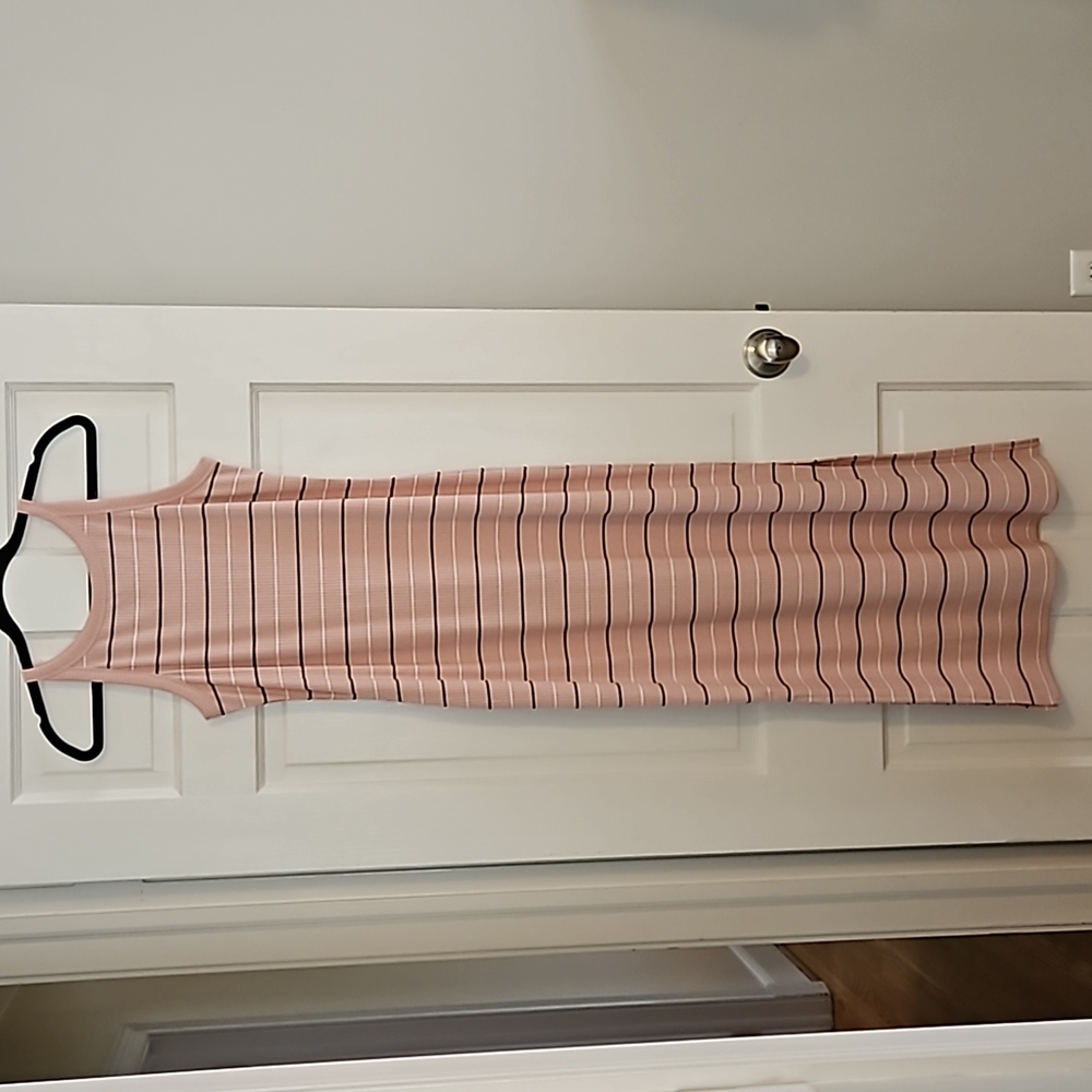 A New Day Striped Maxi Dress Size Small Pink & Gray